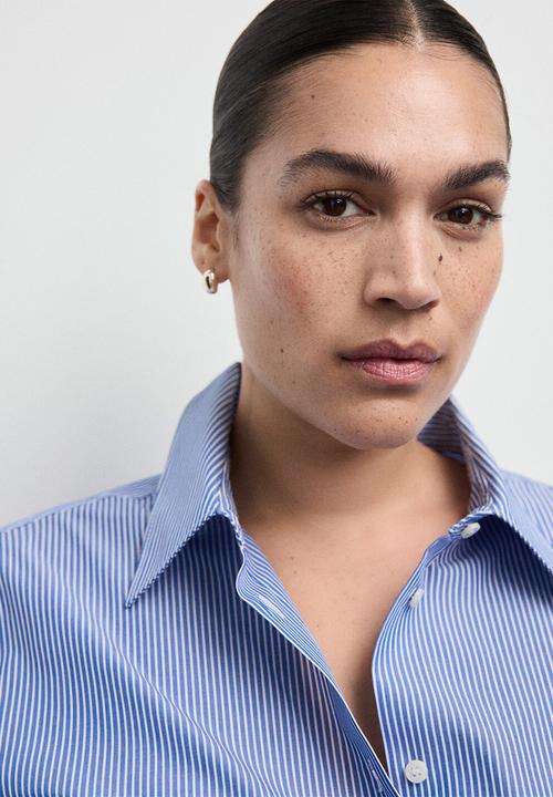 MANGO - Shirt regu - light/pastel blue
