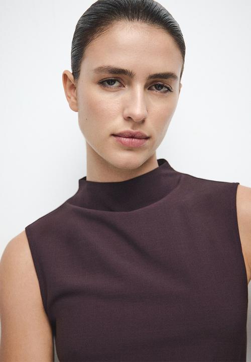 MANGO - Dress elea - burgundy