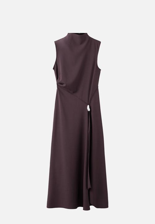 MANGO - Dress elea - burgundy