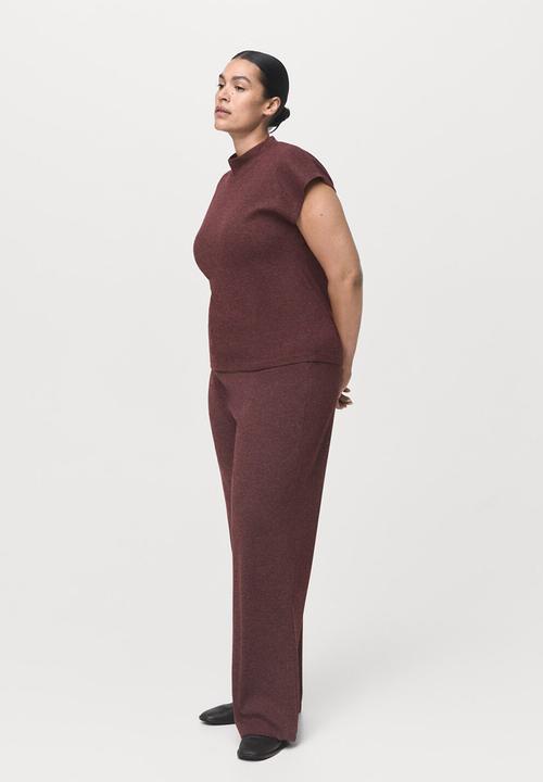 MANGO - Trousers michi - dark red