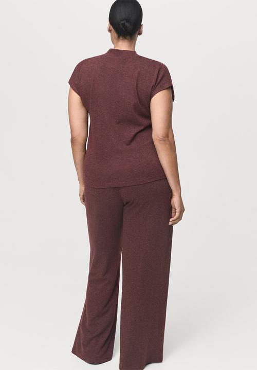 MANGO - Trousers michi - dark red