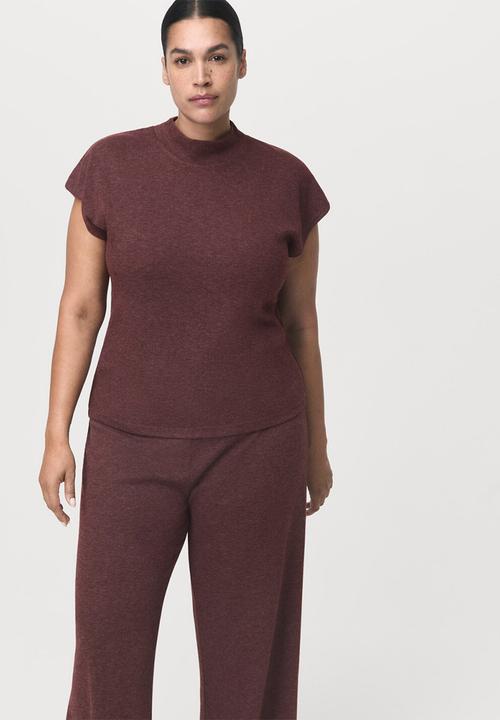 MANGO - Trousers michi - dark red