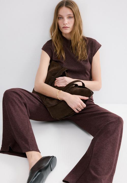 MANGO - Trousers michi - dark red