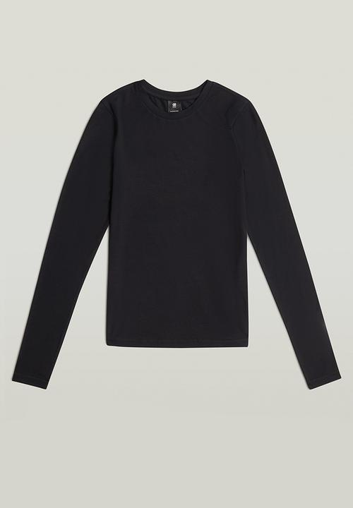 G-STAR - Crew slim t l\s wmn - black