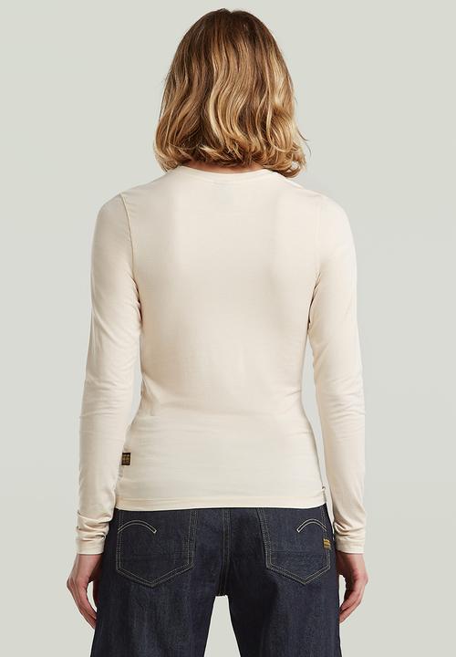 G-STAR - Crew slim t l\s wmn - white