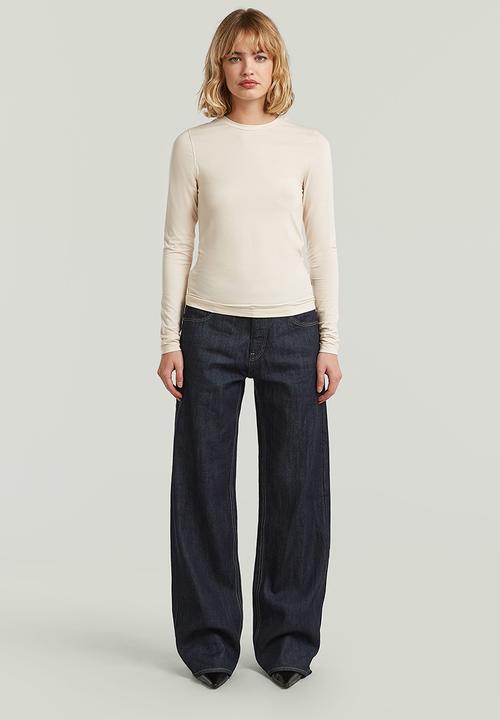 G-STAR - Crew slim t l\s wmn - white