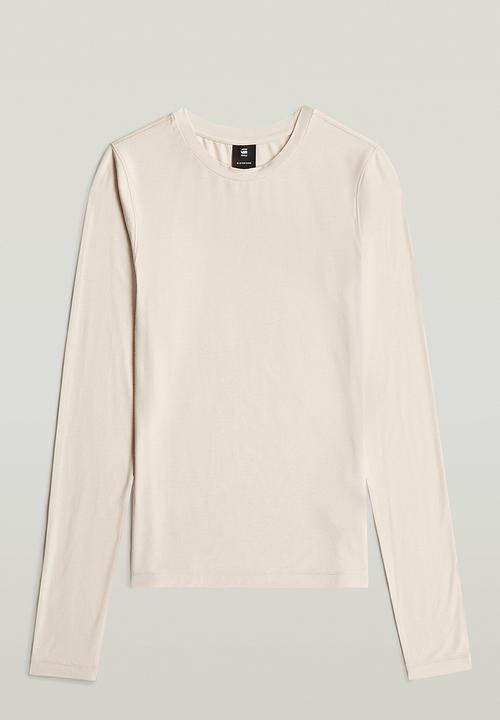 G-STAR - Crew slim t l\s wmn - white