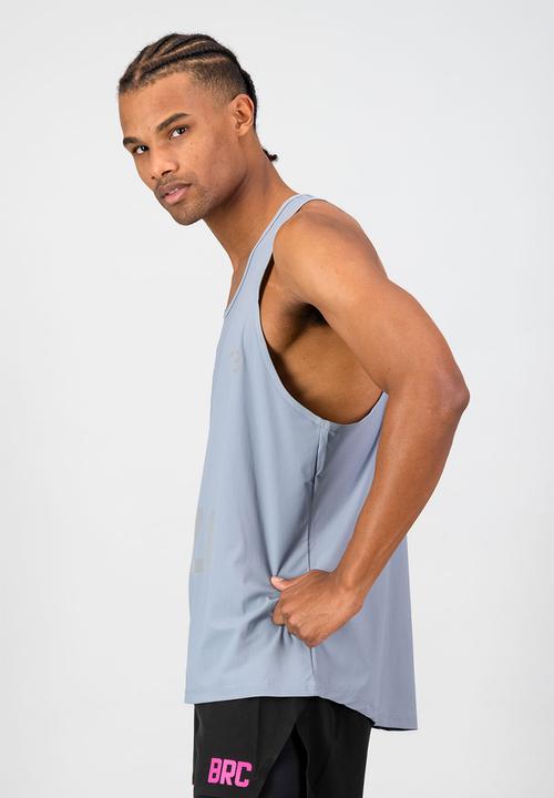 Burnt  - Aeroflow KZN Men's Race Tank - Grey