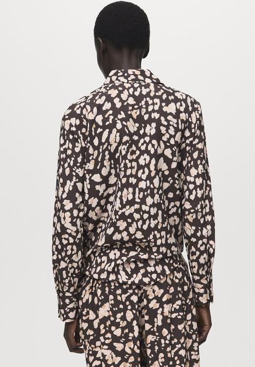 MANGO - Shirt basic - brown