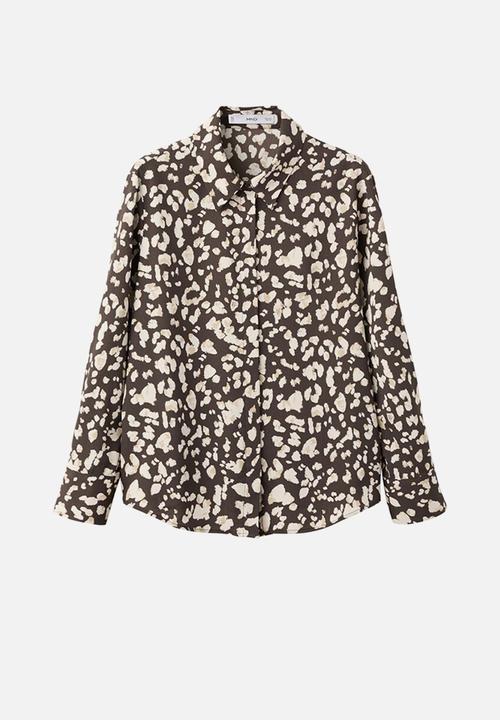 MANGO - Shirt basic - brown
