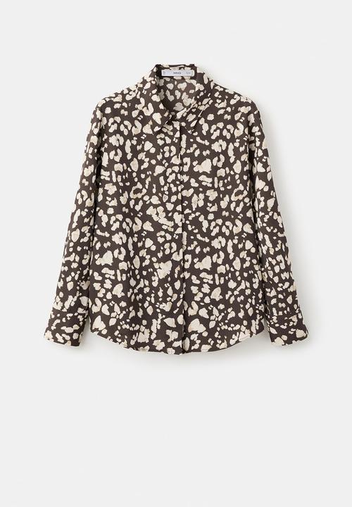 MANGO - Shirt basic - brown