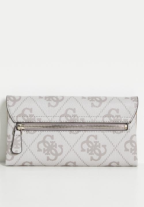 GUESS - Noelle icrossbody flap organizer - dark taupe logo