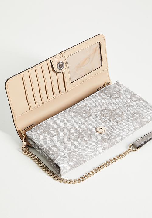 GUESS - Noelle icrossbody flap organizer - dark taupe logo