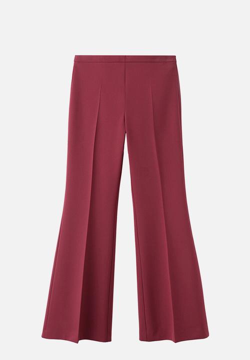 MANGO - Trousers irese - dark red