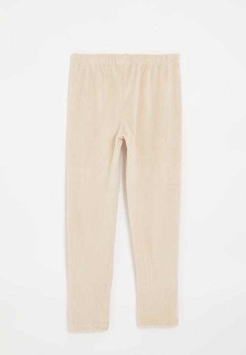 Pop Candy - Velour leggings - ivory