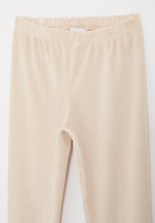 Pop Candy - Velour leggings - ivory