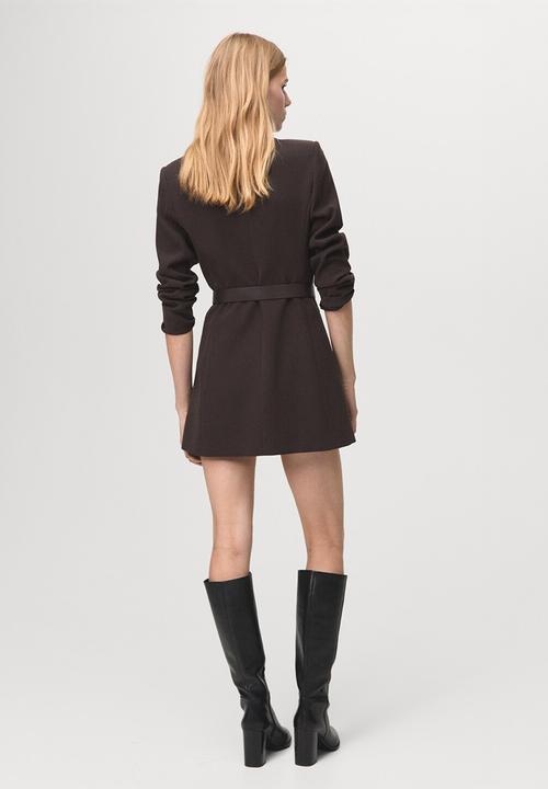 MANGO - Dress loida - dark brown