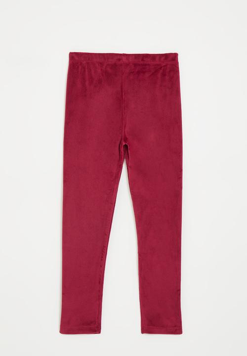 Pop Candy - Velour leggings - ruby red