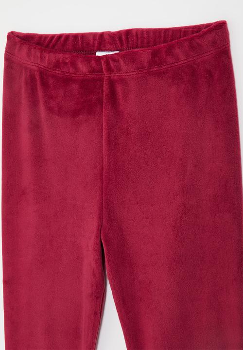 Pop Candy - Velour leggings - ruby red