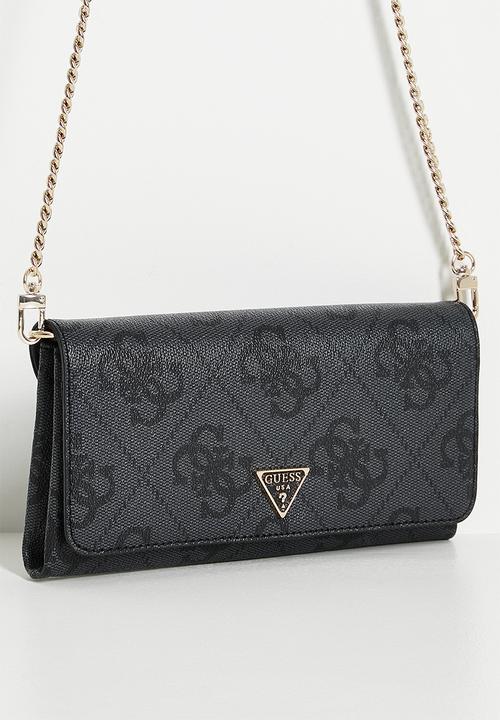 GUESS - Noelle ii crossbody flap organizer- coal logo