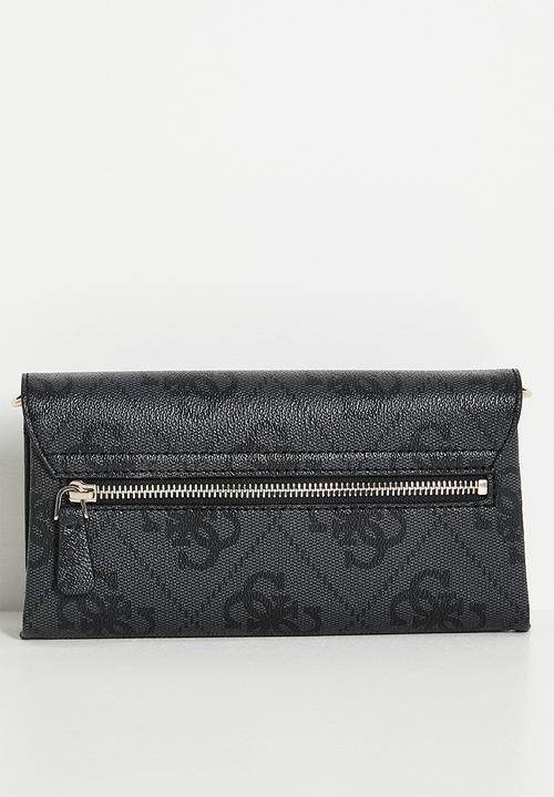 GUESS - Noelle ii crossbody flap organizer- coal logo