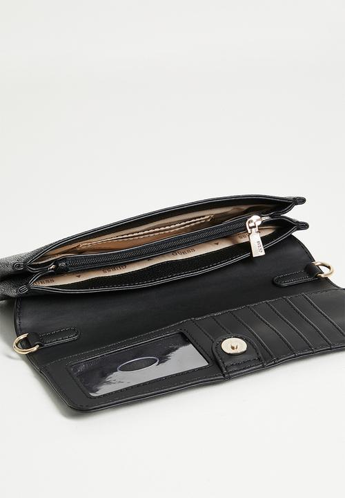 GUESS - Noelle ii crossbody flap organizer- coal logo