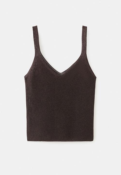 MANGO - Top kling - dark brown