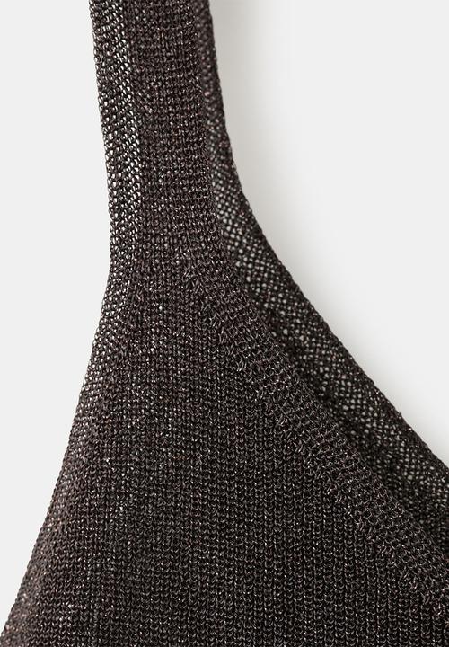 MANGO - Top kling - dark brown