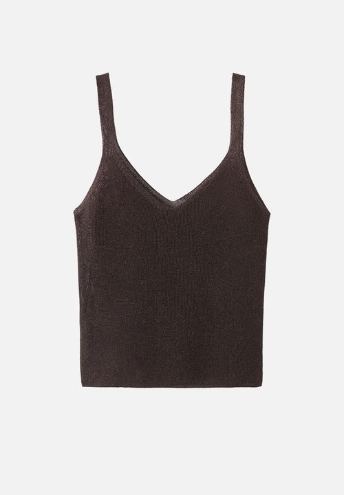 MANGO - Top kling - dark brown