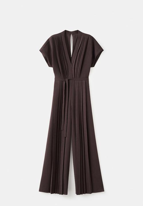 MANGO - Jumpsuit pleated - brown