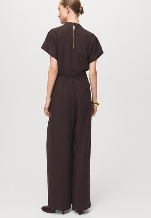 MANGO - Jumpsuit pleated - brown