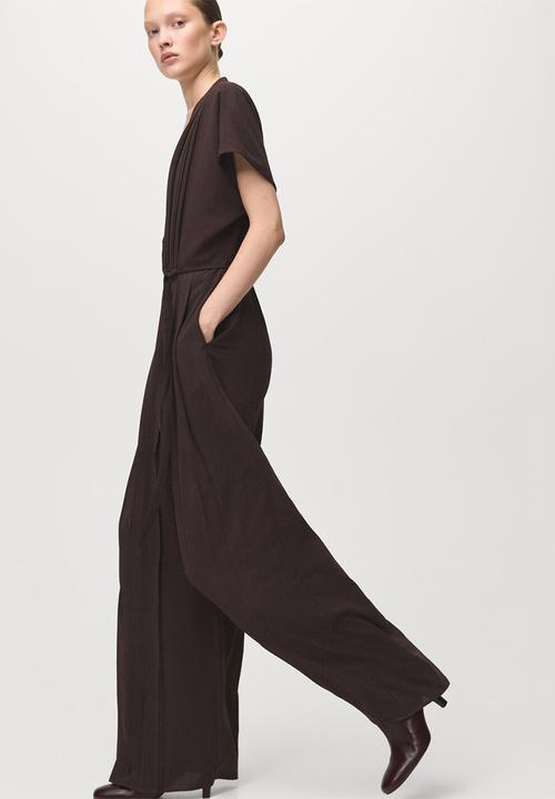 MANGO - Jumpsuit pleated - brown