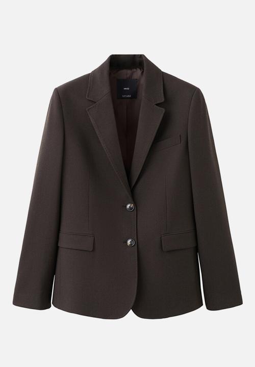 MANGO - Blazer bergen - dark brown