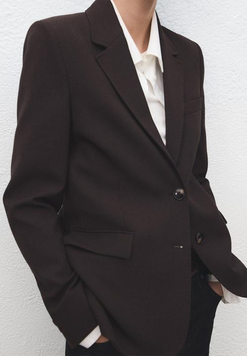 MANGO - Blazer bergen - dark brown