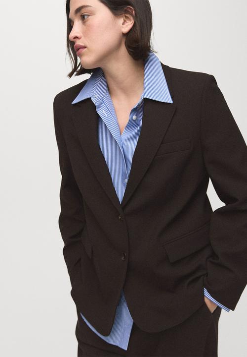 MANGO - Blazer bergen - dark brown