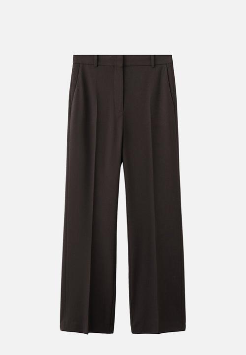 MANGO - Trousers bergen - dark brown