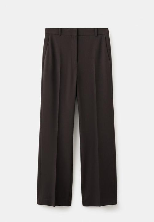 MANGO - Trousers bergen - dark brown