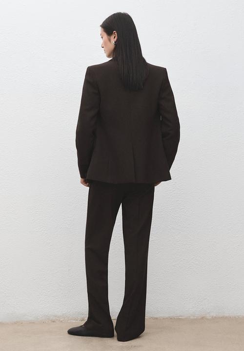 MANGO - Trousers bergen - dark brown