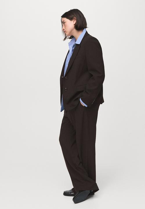 MANGO - Trousers bergen - dark brown