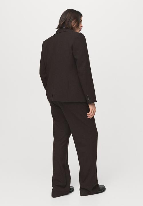 MANGO - Trousers bergen - dark brown