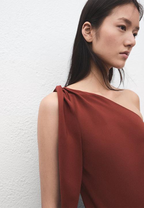 MANGO - Dress lazaro - dark red