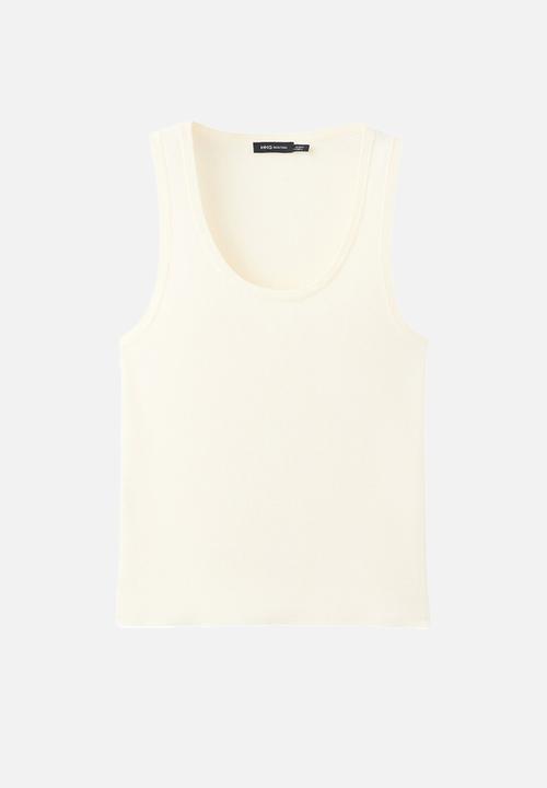 MANGO - Top olsen - light beige