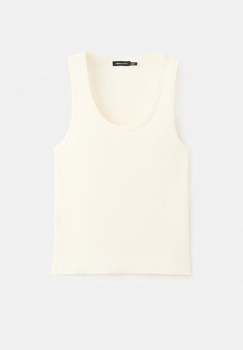 MANGO - Top olsen - light beige