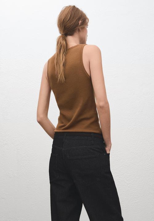 MANGO - Top olsen - medium brown
