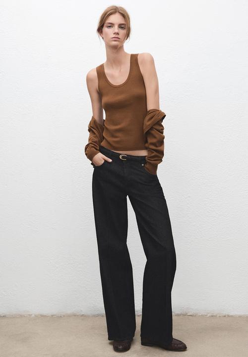 MANGO - Top olsen - medium brown