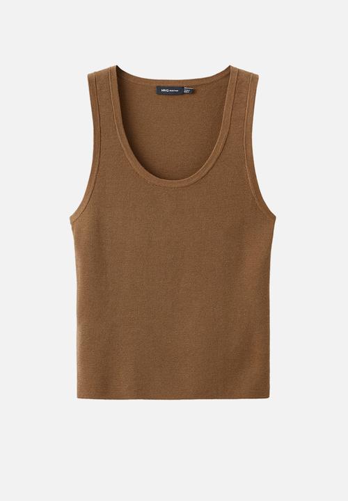 MANGO - Top olsen - medium brown