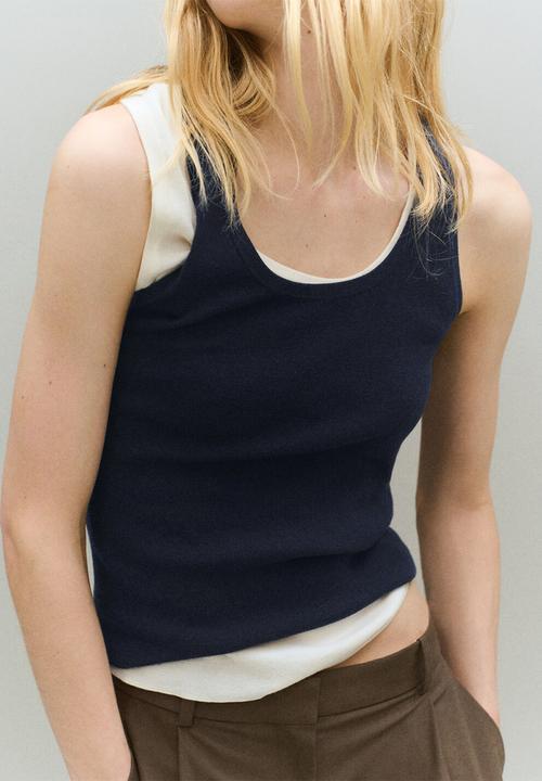 MANGO - Top olsen - navy