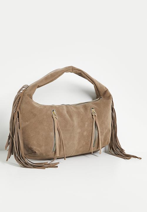 boohoo - Faux Suede Slouchy Grab Bag - taupe