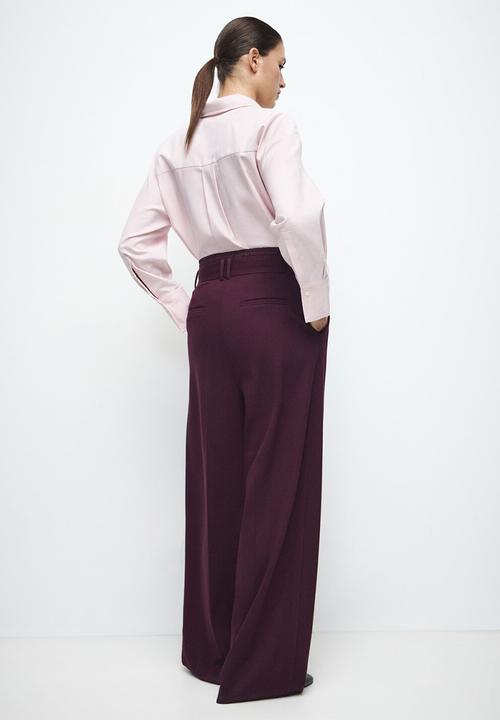MANGO - Trousers salitre - dark red