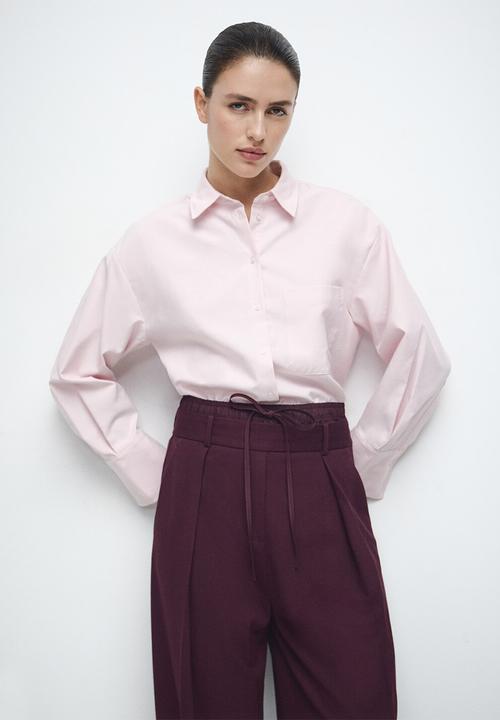 MANGO - Trousers salitre - dark red